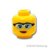 ミニフィグ ヘッド - ライトブルーサングラスの女性：[Yellow / イエロー]
