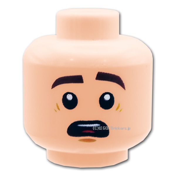 LEGO® パーツ 6192037 ミニフィグ デュアルヘッド - キリリスマイル / 呆然とした顔：[Light Nougat / ライトヌガー] 3626pb1794-283 