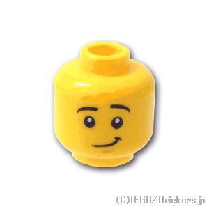LEGO® パーツ 6182787 ミニフィグ デュアルヘッド - 黒い眉毛のニヤリ顔 / 驚き顔：[Yellow / イエロー] 3626pb1879-024 