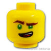 ミニフィグ デュアルヘッド - 緑目の怒り顔 / 嘲笑顔：[Yellow / イエロー]