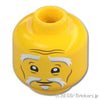 ミニフィグ ヘッド - 心配そうな白髭じいさん(ウー先生)：[Yellow / イエロー]