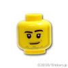 ミニフィグ ヘッド - 無精ひげとほおひげのにやり顔：[Yellow / イエロー]