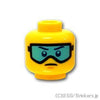 ミニフィグ ヘッド - スキーゴーグルの男性：[Yellow / イエロー]