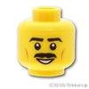 ミニフィグ ヘッド - 口ひげの笑顔：[Yellow / イエロー]