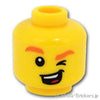 ミニフィグ ヘッド - ウィンクのスマイル：[Yellow / イエロー]