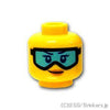 ミニフィグ ヘッド - スキーゴーグルの女性：[Yellow / イエロー]
