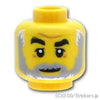 ミニフィグ ヘッド - 小じわと髭の初老の男性：[Yellow / イエロー]