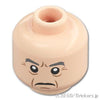 ミニフィグ ヘッド - ほうれい線の怪訝なおじいさん：[Light Nougat / ライトヌガー]