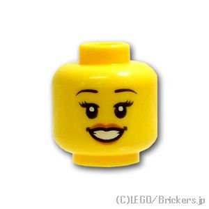 LEGO® パーツ 6270417 ミニフィグ デュアルヘッド - ミディアムヌガーのリップの大笑い / スマイル：[Yellow / イエロー] 3626pb2379-024 