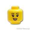 ミニフィグ ヘッド - ピーチリップのニヤリ顔：[Yellow / イエロー]