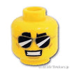 ミニフィグ デュアルヘッド - サングラスの笑顔 / 太い眉のスマイル：[Yellow / イエロー]
