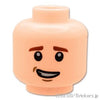 ミニフィグ デュアルヘッド - ひきつり笑顔/不機嫌な顔：[Light Nougat / ライトヌガー]