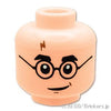 ミニフィグ ヘッド - ハリー・ポッターすまし顔 / キリリ顔：[Light Nougat / ライトヌガー]