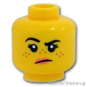 LEGO® パーツ 6271729 ミニフィグ デュアルヘッド - そばかす笑顔 / 納得いかない顔：[Yellow / イエロー] 3626pb2455-024 