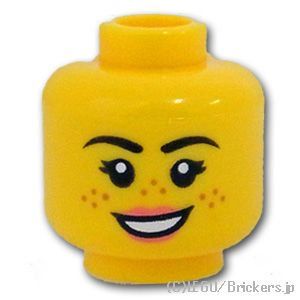 LEGO® パーツ 6271729 ミニフィグ デュアルヘッド - そばかす笑顔 / 納得いかない顔：[Yellow / イエロー] 3626pb2455-024 
