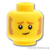 ミニフィグ ヘッド - もみあげの心配そうな顔：[Yellow / イエロー]
