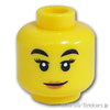 ミニフィグ デュアルヘッド - ピーチリップのすまし顔 / 怪盗マスク：[Yellow / イエロー]