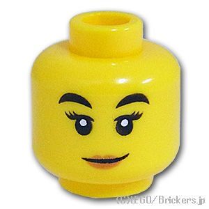 LEGO® パーツ 6288016 ミニフィグ デュアルヘッド - ピーチリップのすまし顔 / 怪盗マスク：[Yellow / イエロー] 3626pb2533-024 
