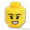 ミニフィグ ヘッド - 全力笑顔の女性：[Yellow / イエロー]