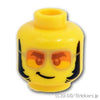 ミニフィグ ヘッド - オレンジサングラスのもみあげの男：[Yellow / イエロー]