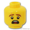 ミニフィグ ヘッド - 驚き顔とデジタルフェイス(デジカイ)：[Yellow / イエロー]