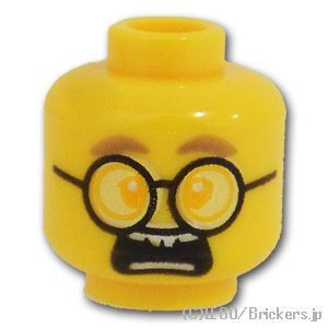 LEGO® パーツ 6275655 ミニフィグ デュアルヘッド - 出っ歯のオレンジサングラス / 驚いた出っ歯：[Yellow / イエロー] 3626pb2590-024 