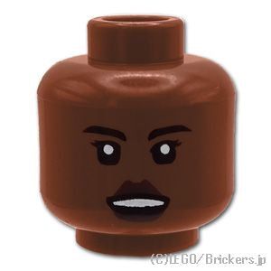 LEGO® パーツ 6289408 ミニフィグ デュアルヘッド - すまし顔 / 怒り顔：[Reddish Brown / ブラウン] 3626pb2593-192 