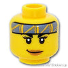 ミニフィグ ヘッド - ヘッドバンドの女性：[Yellow / イエロー]