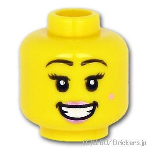 LEGO® パーツ 6306822 ミニフィグ デュアルヘッド - ワクワクスマイル / 歌っている顔：[Yellow / イエロー] 3626pb2634-024 
