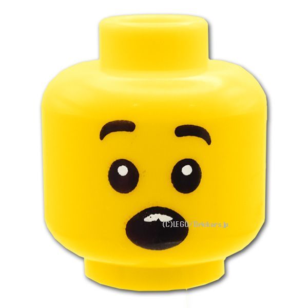LEGO® パーツ 6312485 ミニフィグ デュアルヘッド - すきっ歯の笑顔 / あんぐり顔：[Yellow / イエロー] 3626pb2648-024 