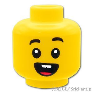 LEGO® パーツ 6312485 ミニフィグ デュアルヘッド - すきっ歯の笑顔 / あんぐり顔：[Yellow / イエロー] 3626pb2648-024 