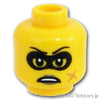 ミニフィグ ヘッド - しかめっ面の黒マスク女：[Yellow / イエロー]
