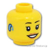 ミニフィグ ヘッド - 補聴器を付けた女性：[Yellow / イエロー]