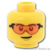 ミニフィグ ヘッド - オレンジ色のサングラス：[Yellow / イエロー]