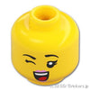 ミニフィグ デュアルヘッド - ウィンクのはじける笑顔 / 戦闘モードの硬い表情：[Yellow / イエロー]
