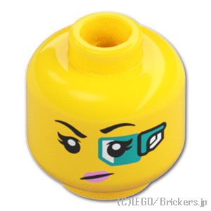 LEGO® パーツ 6334588 ミニフィグ デュアルヘッド - ウィンクのはじける笑顔 / 戦闘モードの硬い表情：[Yellow / イエロー] 3626pb2789-024 
