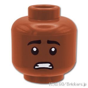 LEGO® パーツ 6364622 ミニフィグ デュアルヘッド - 笑顔 / 眉をひそめた顔：[Reddish Brown / ブラウン] 3626pb2872-192 