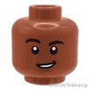 ミニフィグ デュアルヘッド - 笑顔 / 眉をひそめた顔：[Reddish Brown / ブラウン]