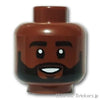 ミニフィグヘッド - フルビアードと優しい笑顔：[Reddish Brown / ブラウン]