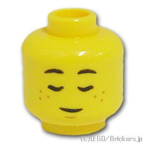 LEGO® パーツ 6361751 ミニフィグ デュアルヘッド - 女の子のそばかす笑顔 / すやすや寝顔：[Yellow / イエロー] 3626pb2913-024 