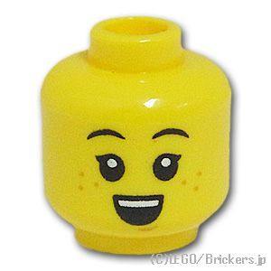 LEGO® パーツ 6361751 ミニフィグ デュアルヘッド - 女の子のそばかす笑顔 / すやすや寝顔：[Yellow / イエロー] 3626pb2913-024 