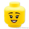 ミニフィグ デュアルヘッド - 下がり眉の笑顔/偏った笑顔：[Yellow / イエロー]