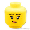 ミニフィグ デュアルヘッド - 下がり眉の笑顔/偏った笑顔：[Yellow / イエロー]