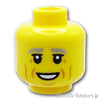 ミニフィグ ヘッド - ほうれい線と口を開けた笑顔：[Yellow / イエロー]