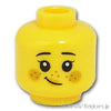 ミニフィグ デュアルヘッド - オレンジほっぺのニヤニヤ / 大笑い：[Yellow / イエロー]