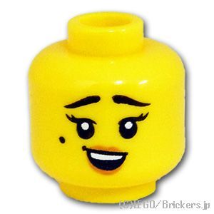 LEGO® パーツ 6372016 ミニフィグ デュアルヘッド - 泣きぼくろの笑み / 愛想笑い：[Yellow / イエロー] 3626pb2963-024 
