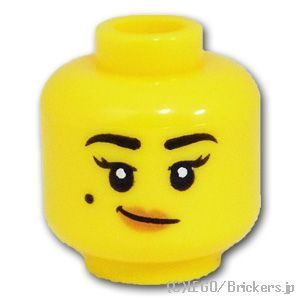 LEGO® パーツ 6372016 ミニフィグ デュアルヘッド - 泣きぼくろの笑み / 愛想笑い：[Yellow / イエロー] 3626pb2963-024 