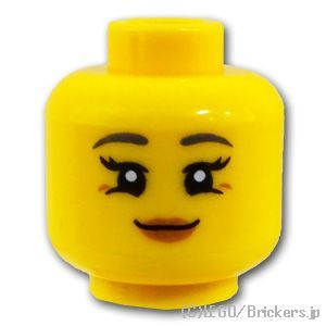 LEGO® パーツ 6369661 ミニフィグ デュアルヘッド - 微笑む女性 / 笑顔の女性：[Yellow / イエロー] 3626pb2964-024 