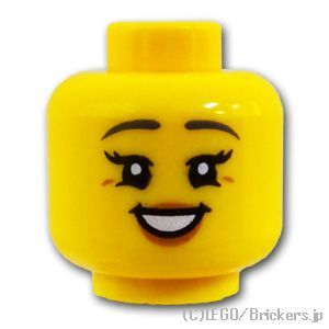 LEGO® パーツ 6369661 ミニフィグ デュアルヘッド - 微笑む女性 / 笑顔の女性：[Yellow / イエロー] 3626pb2964-024 