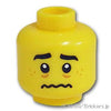 ミニフィグ デュアルヘッド - ビビり顔 / やせ我慢の笑顔：[Yellow / イエロー]